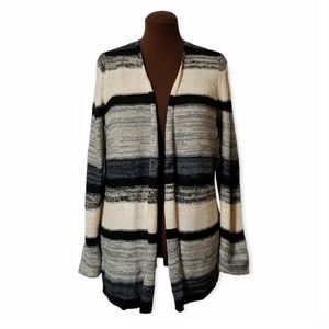 One World Black and Grey Knitted Cardigan Woman Size L